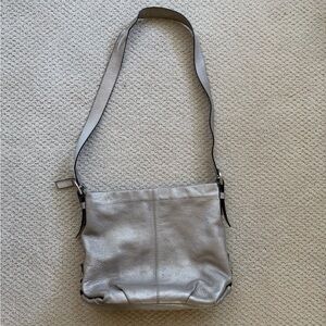 Coach Metallic Silver Shoulder Bag